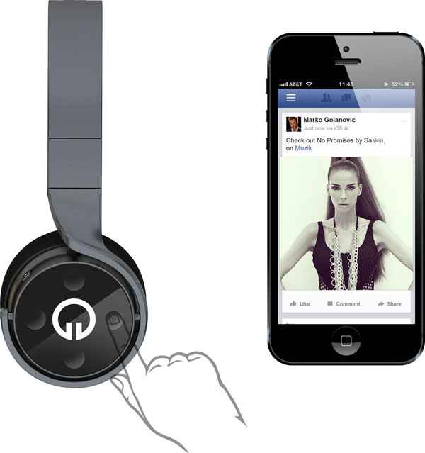 Muzik Socially Connected Smart Headphones
